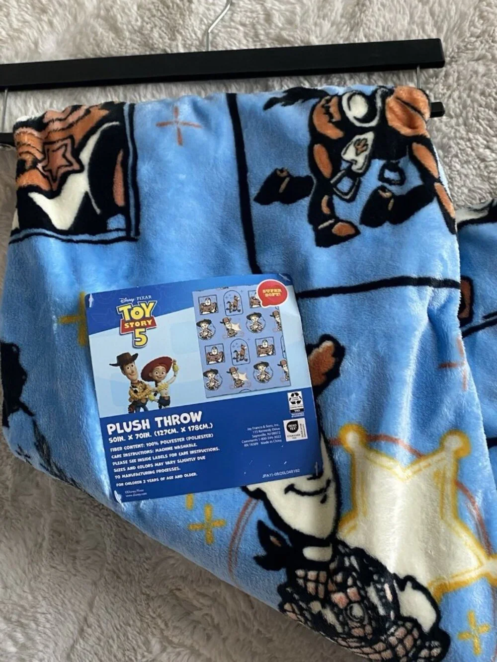 Disney Toy Story 5 Throw Blanket Woody Jessie Buzz Lightyear Bullseye 50” X 70”